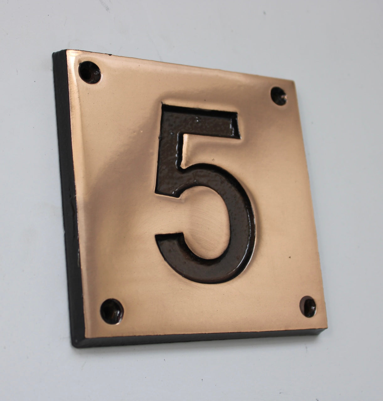 House number sign copper