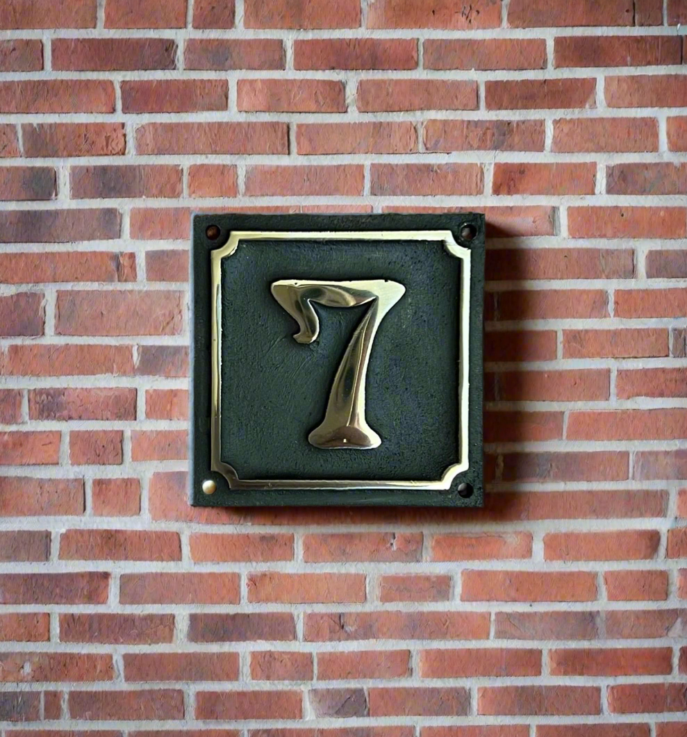 House Number Sign Art Nouveau Bronze