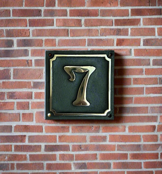 House Number Sign Art Nouveau Bronze