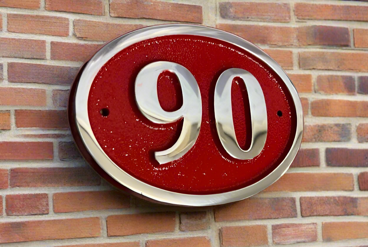 House number sign oval