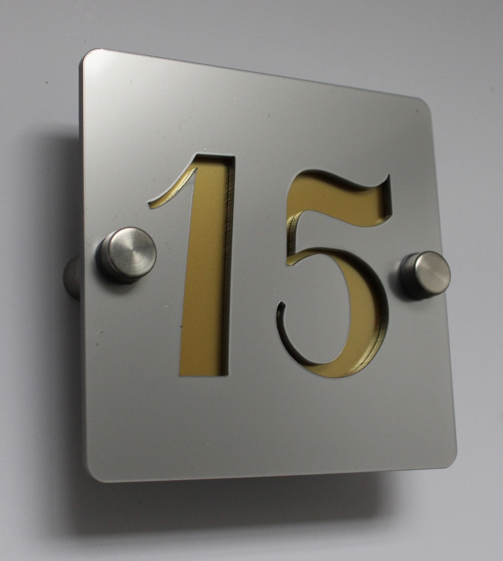 acrylic house sign silver