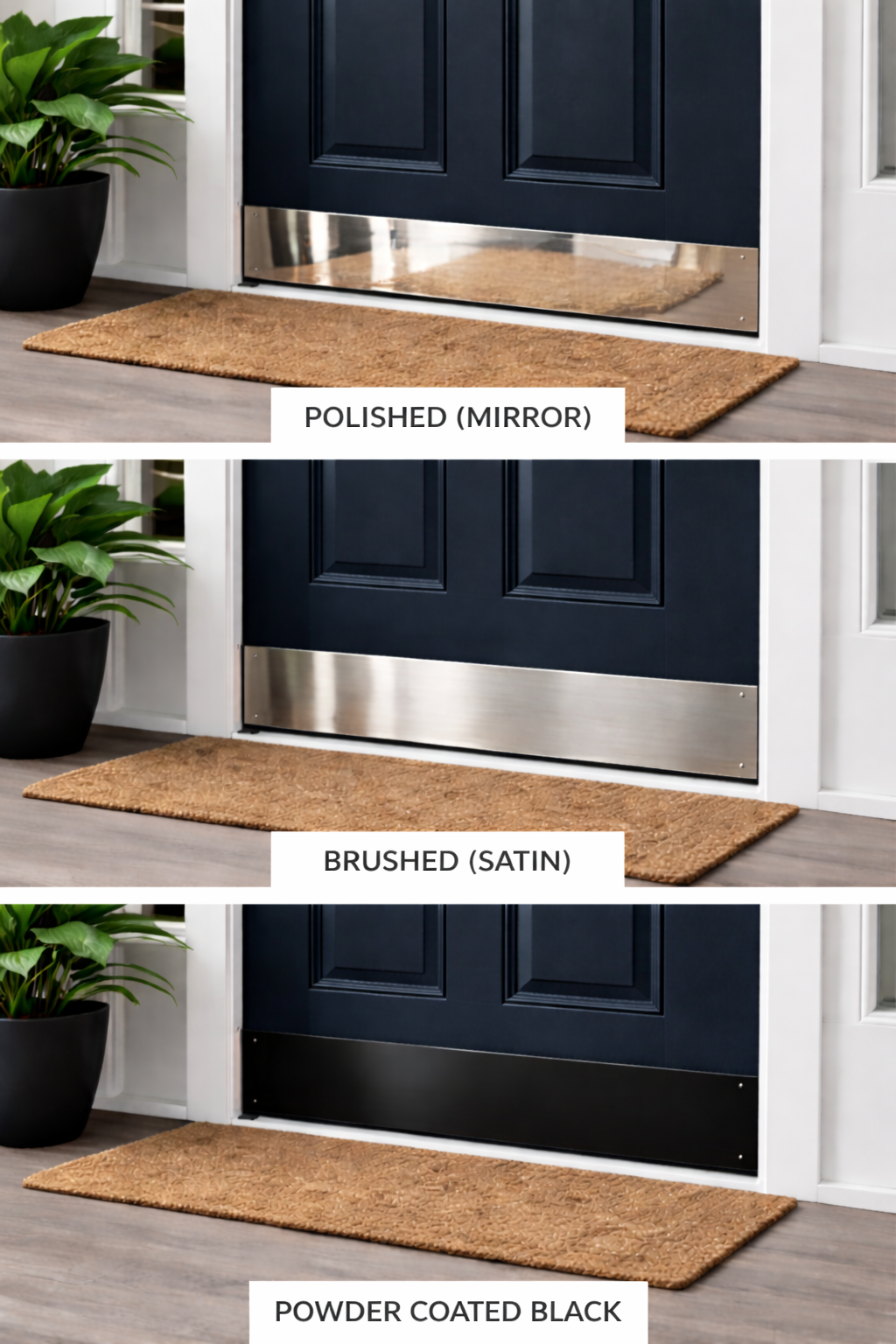 Custom Engraved Solid Aluminium Door Kick Plate – Made to Measure