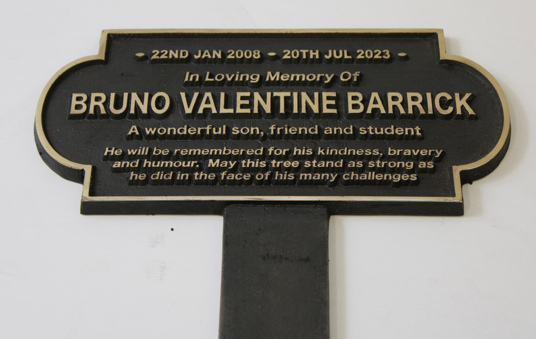 Memorial Bronze Plaque with Stake