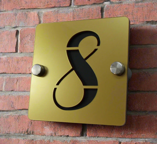 acrylic house sign gold