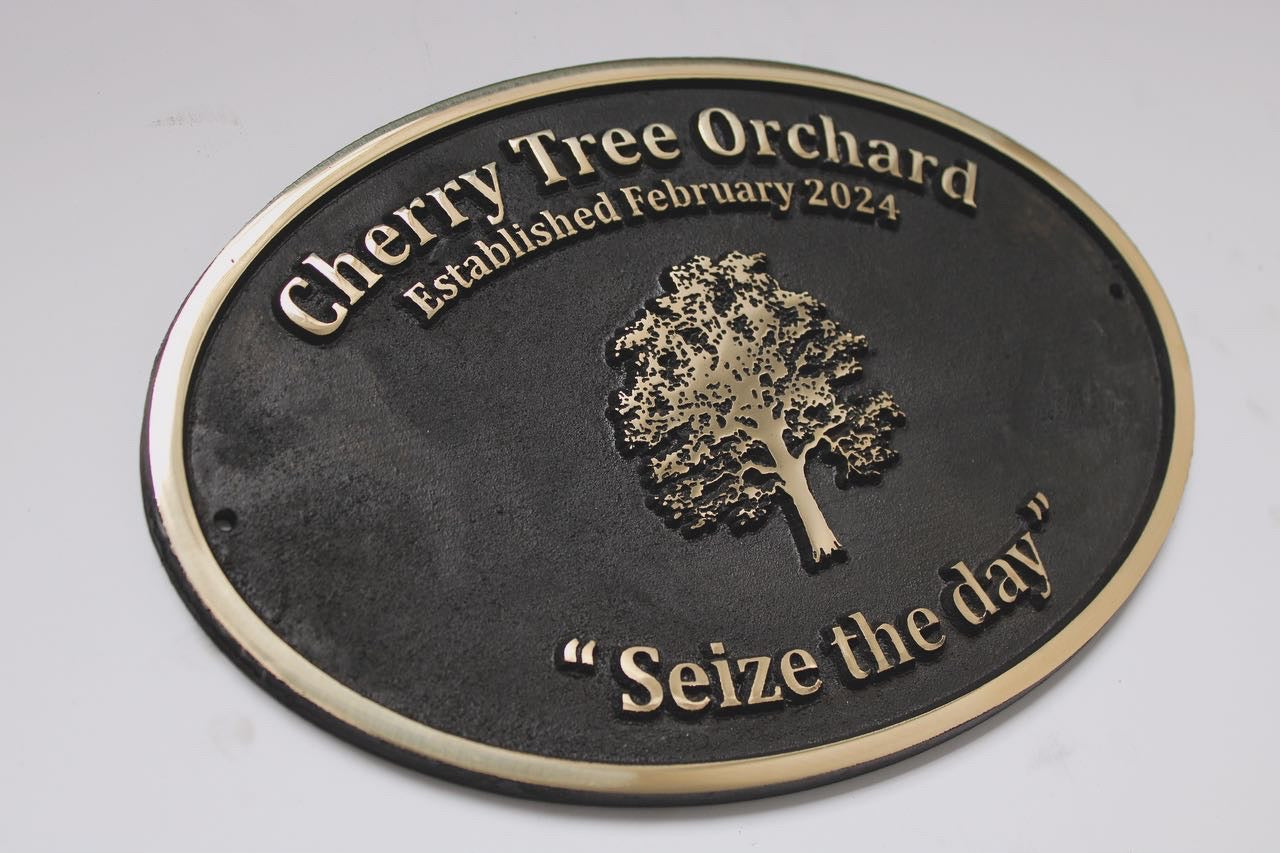 Cast Bronze address sign