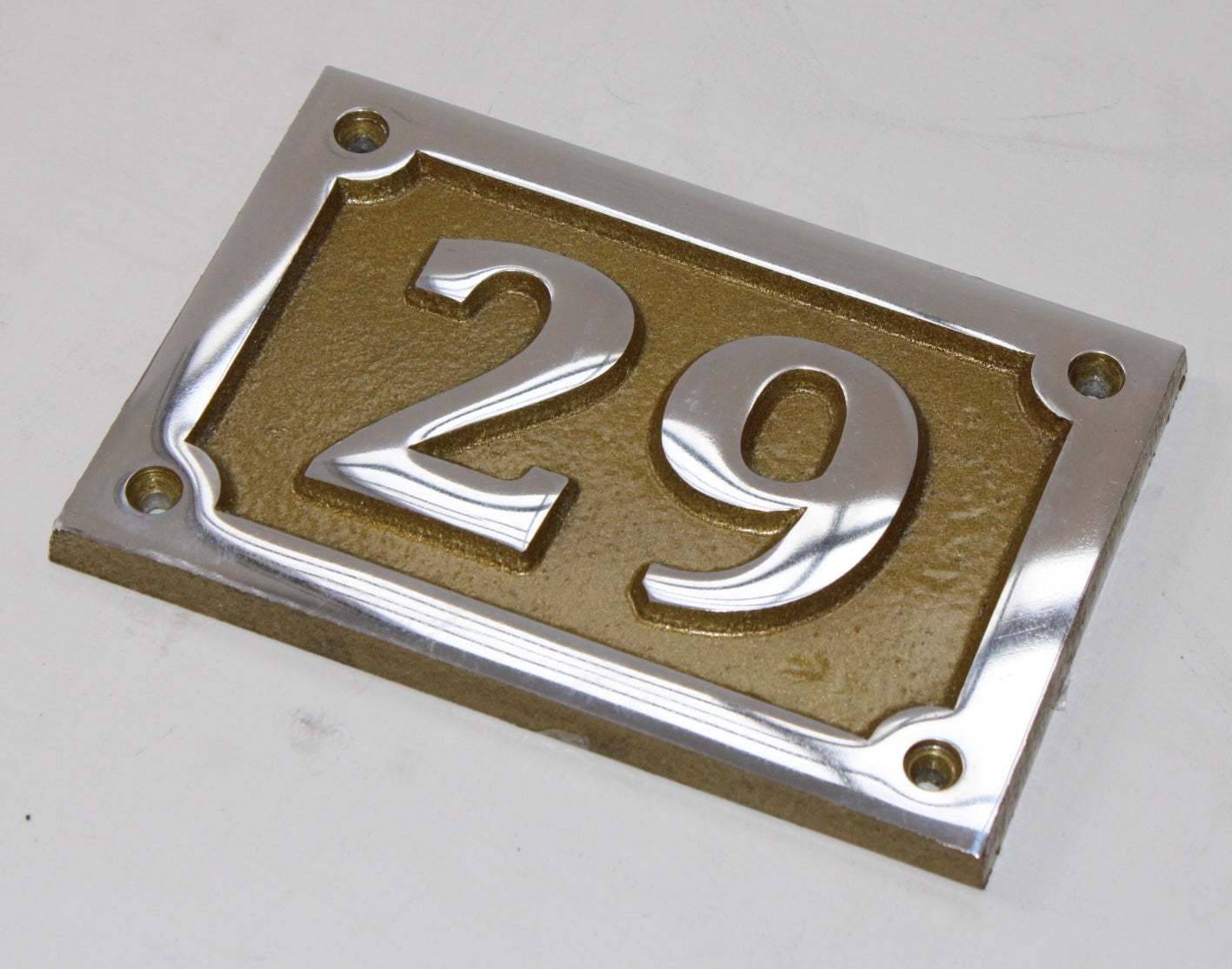 Silver Rectangle House Sign in Aluminium