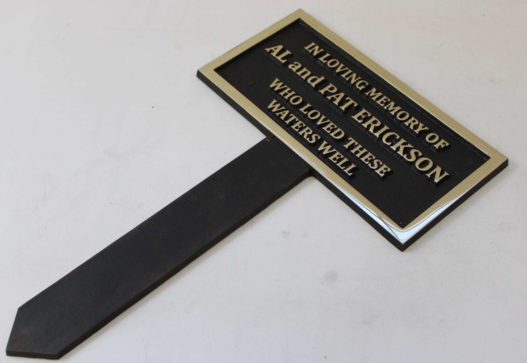 Cast Memorial plaque with stake