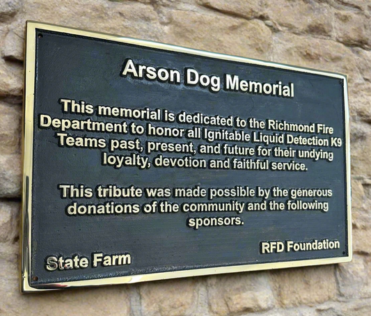 Bronze memorial plaque