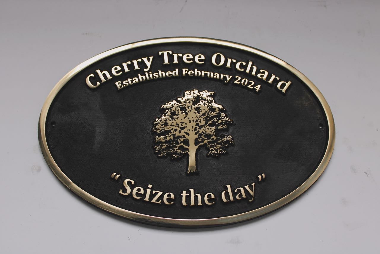 Cast Bronze address sign