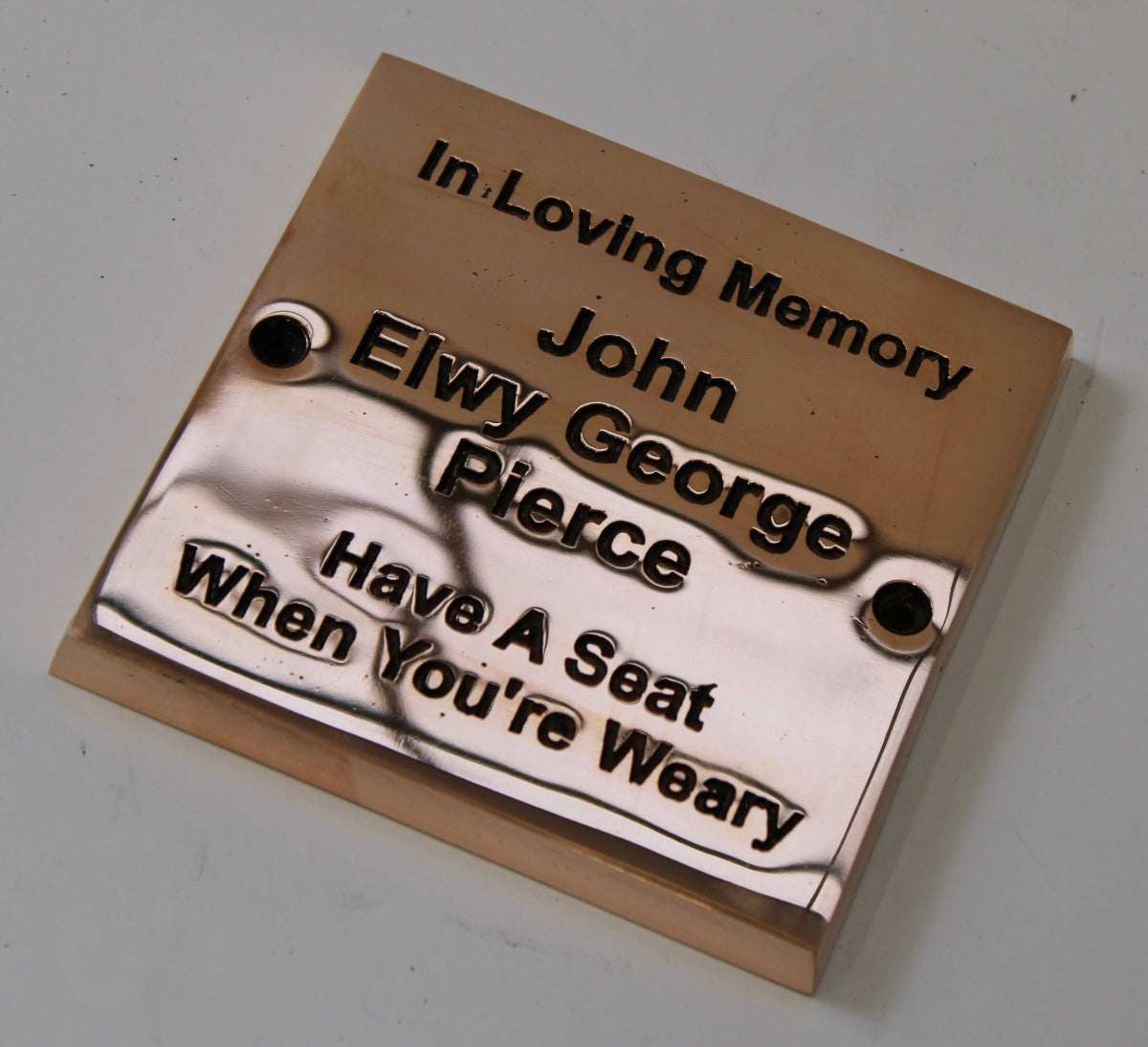 Luxury copper plaque