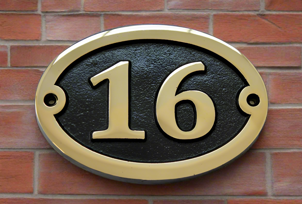 Number sign in bronze