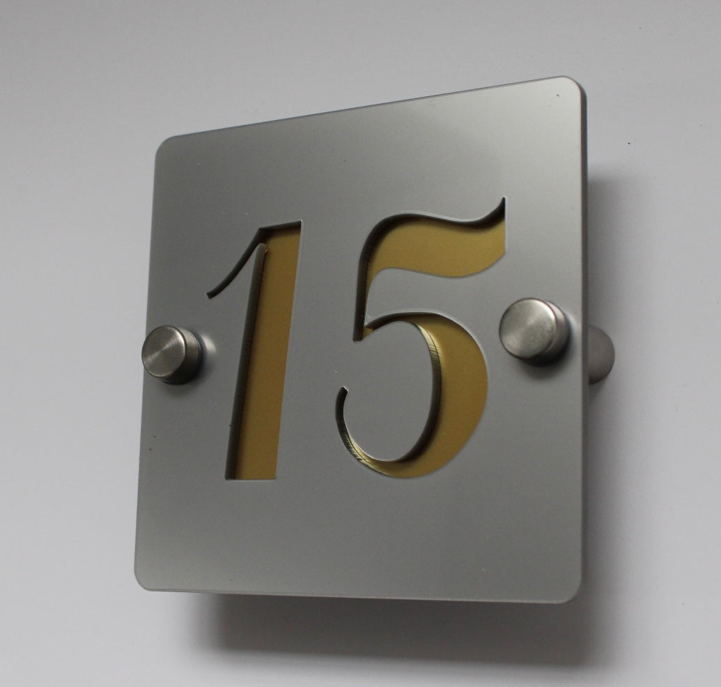 acrylic house sign silver