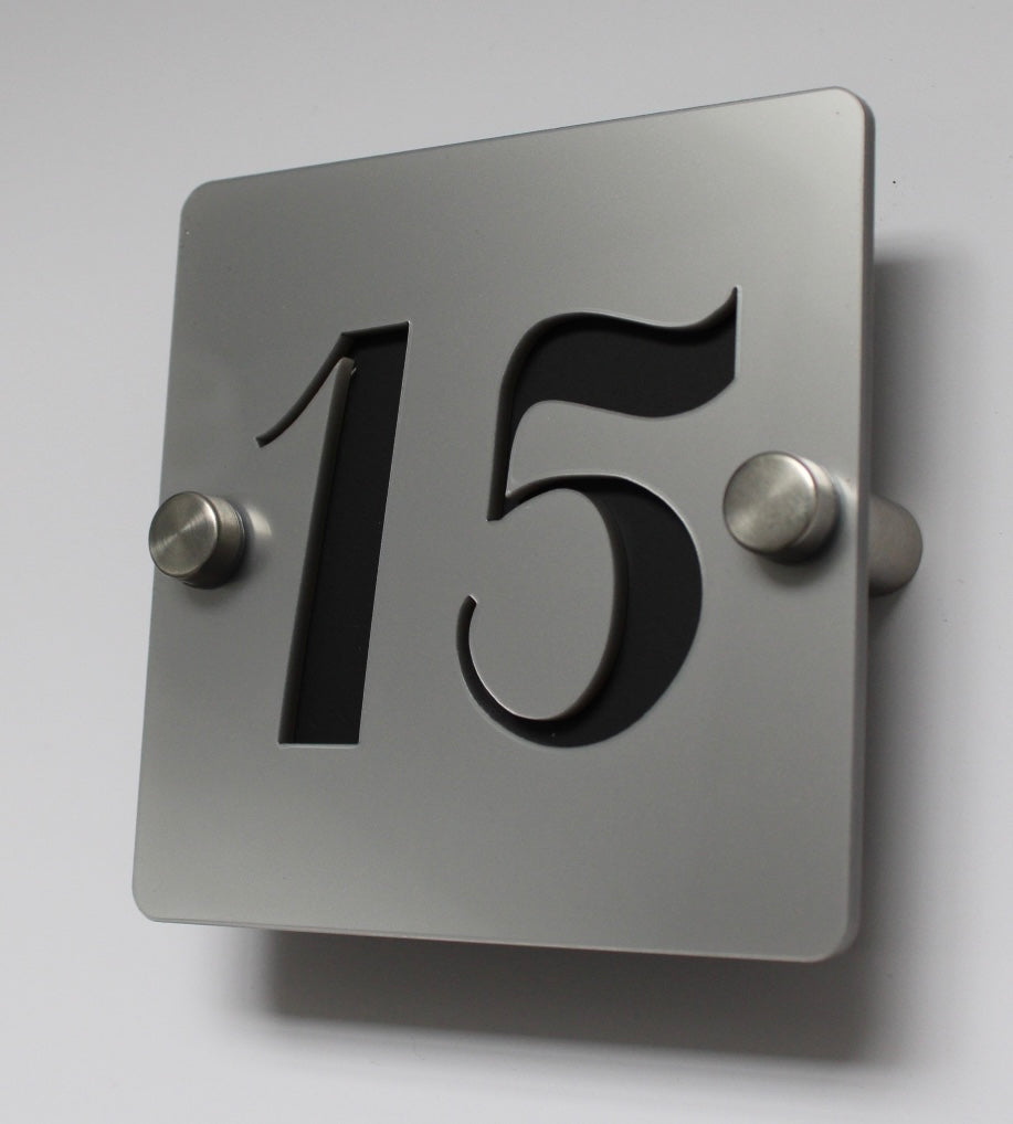 acrylic house sign silver