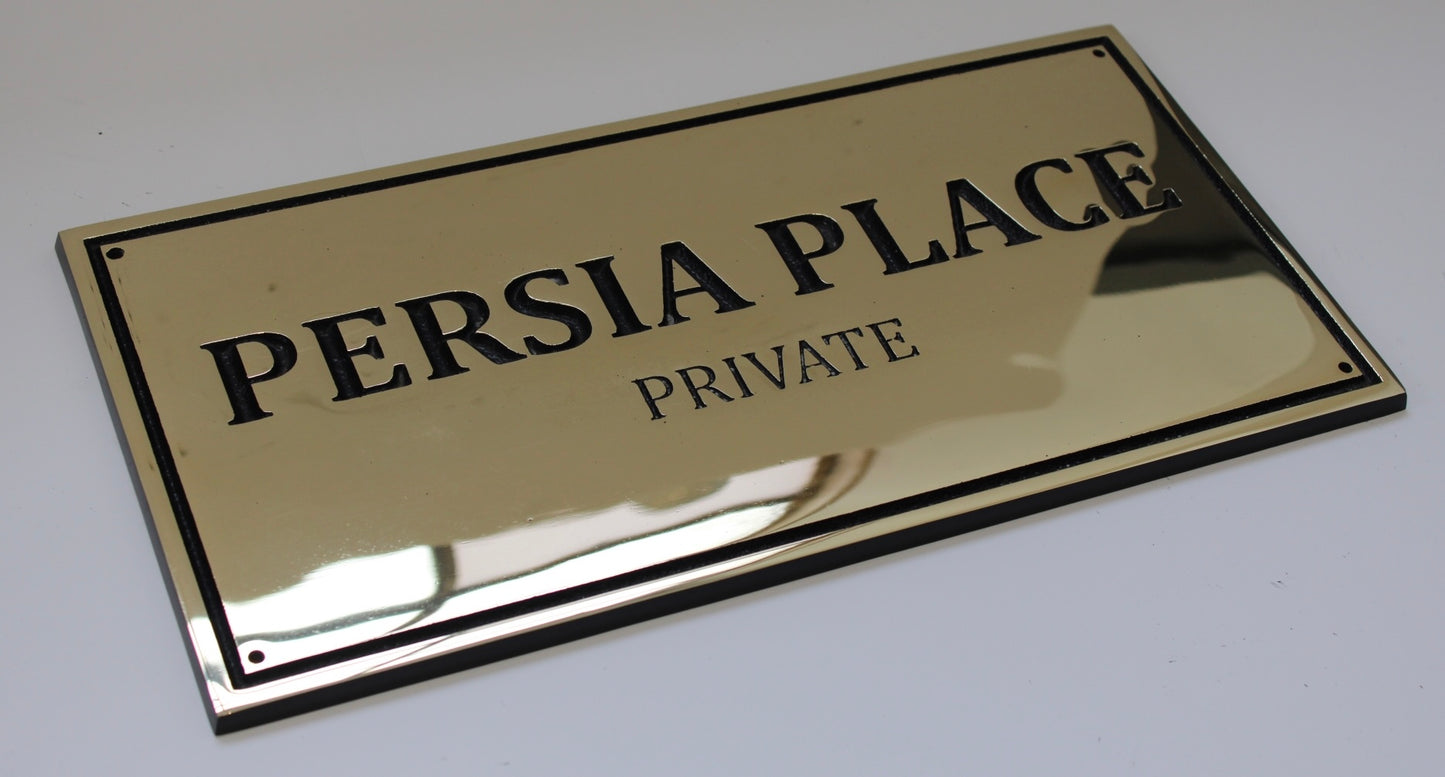 Bronze House Sign polished