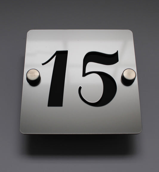 acrylic house sign silver