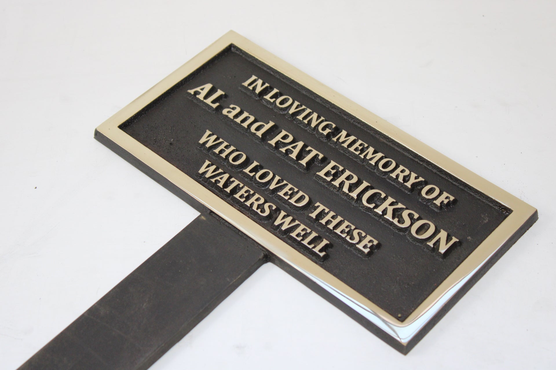 Cast Memorial plaque with stake