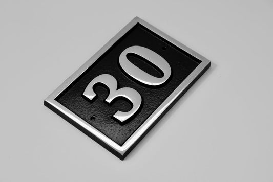 house number sign rectangle in black