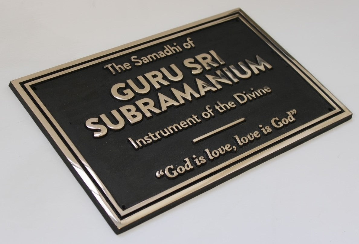 bronze plaque with double border