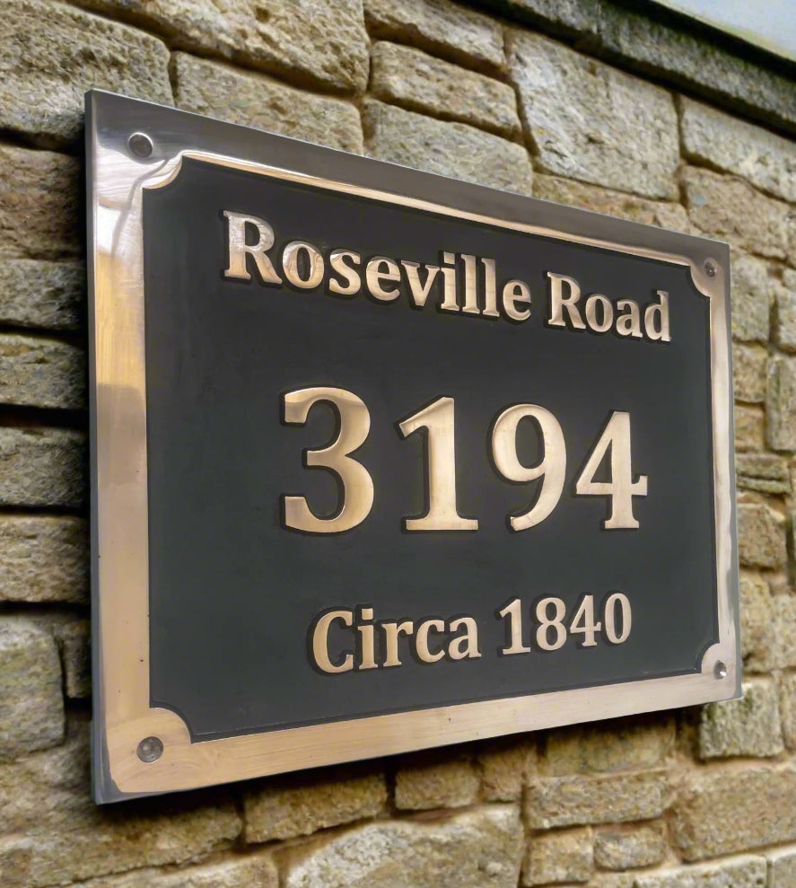 copper address plaque
