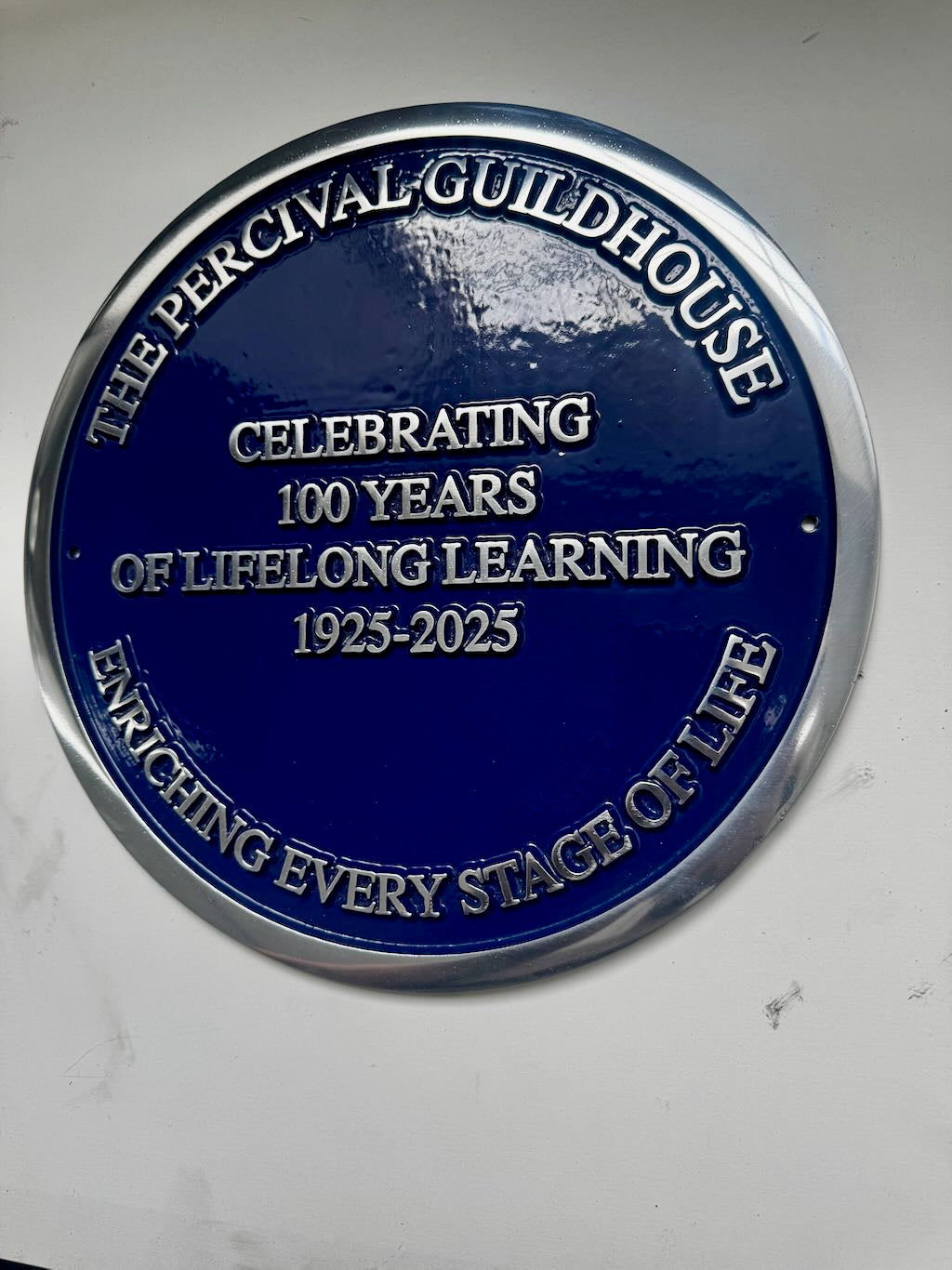 Dark Blue Heritage Style Plaque in Polished Cast Aluminium