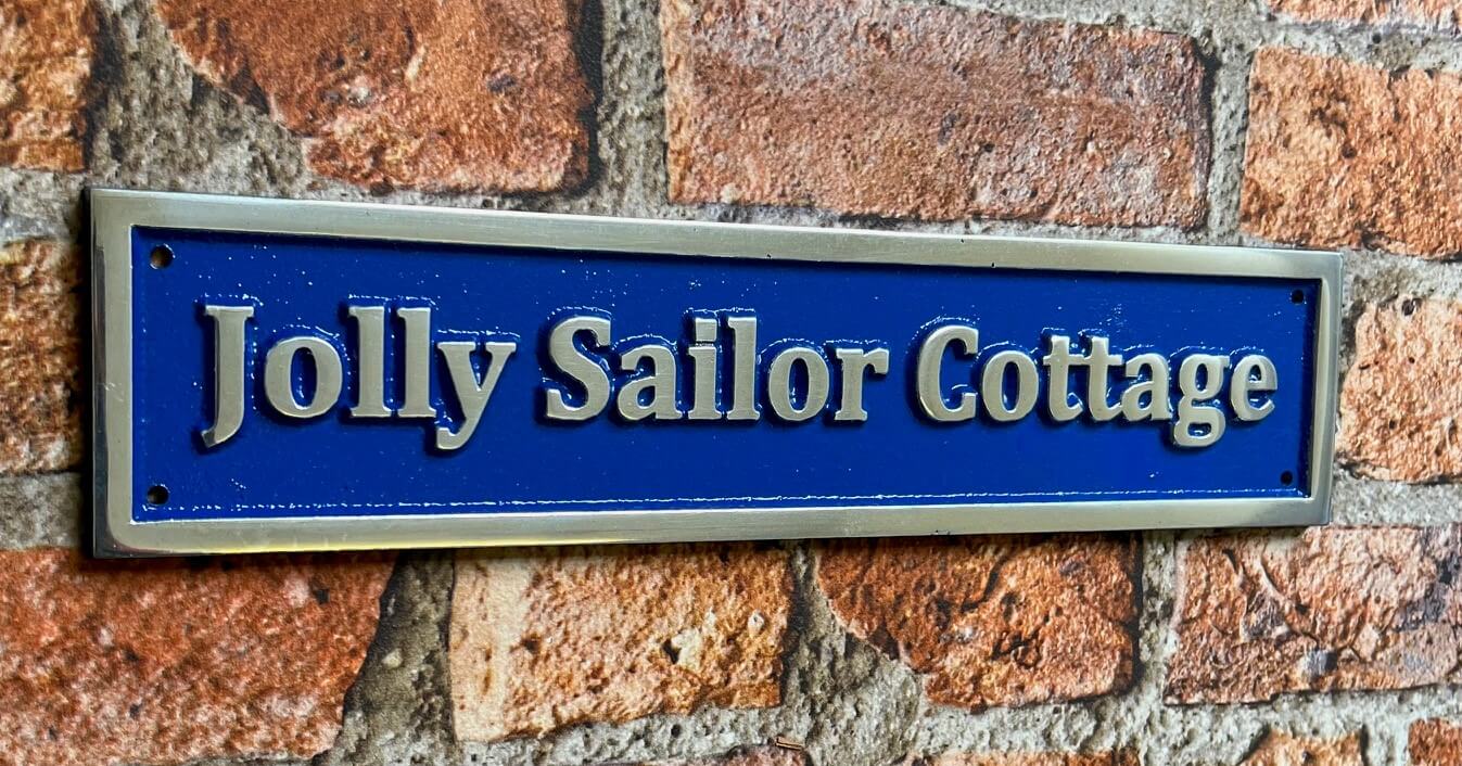 Cast House Name Sign with a Blue background