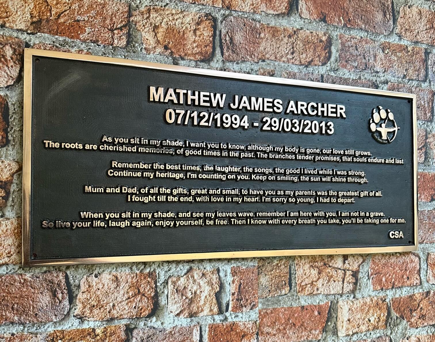 Silicon bronze plaques