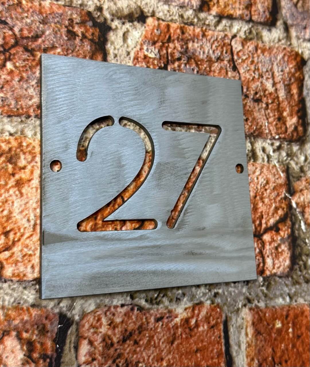 steel cut sign square shape