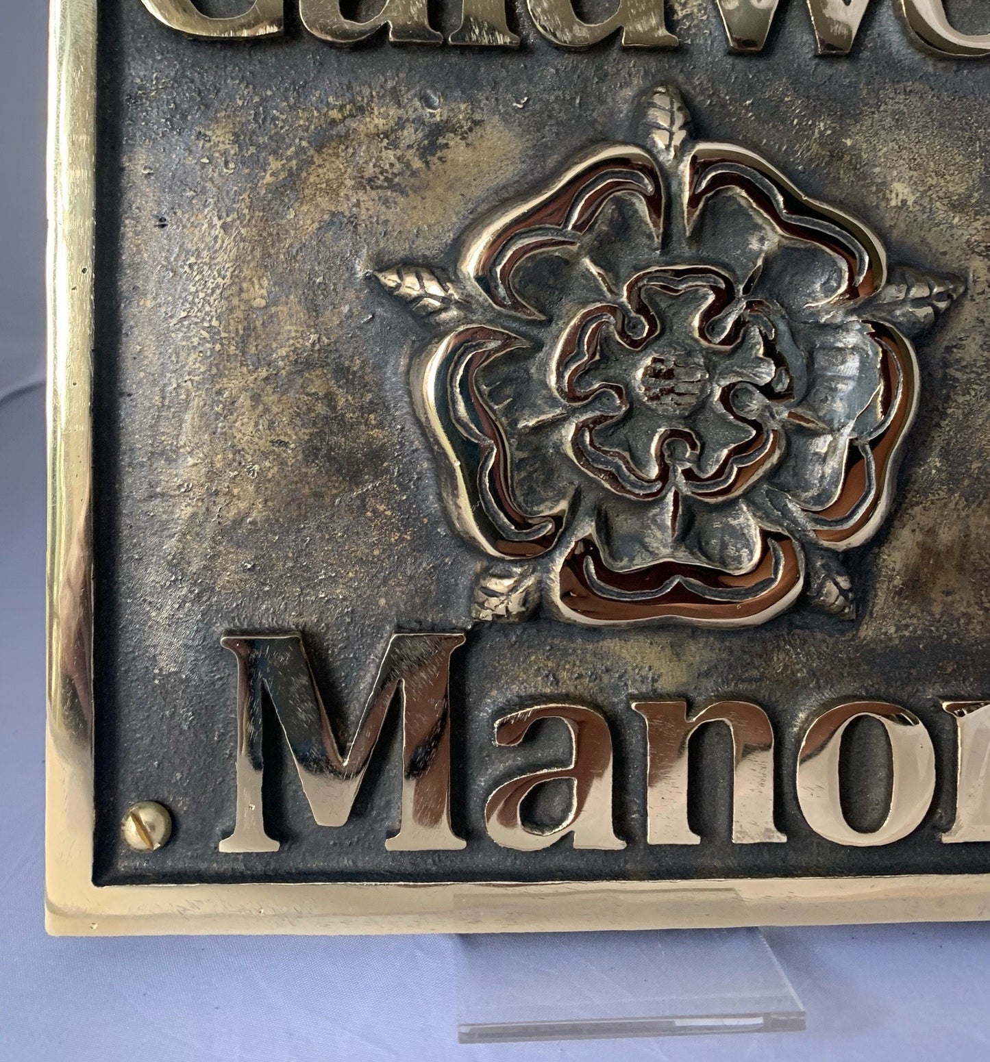 Metal House Sign Bronze with Tudor Rose