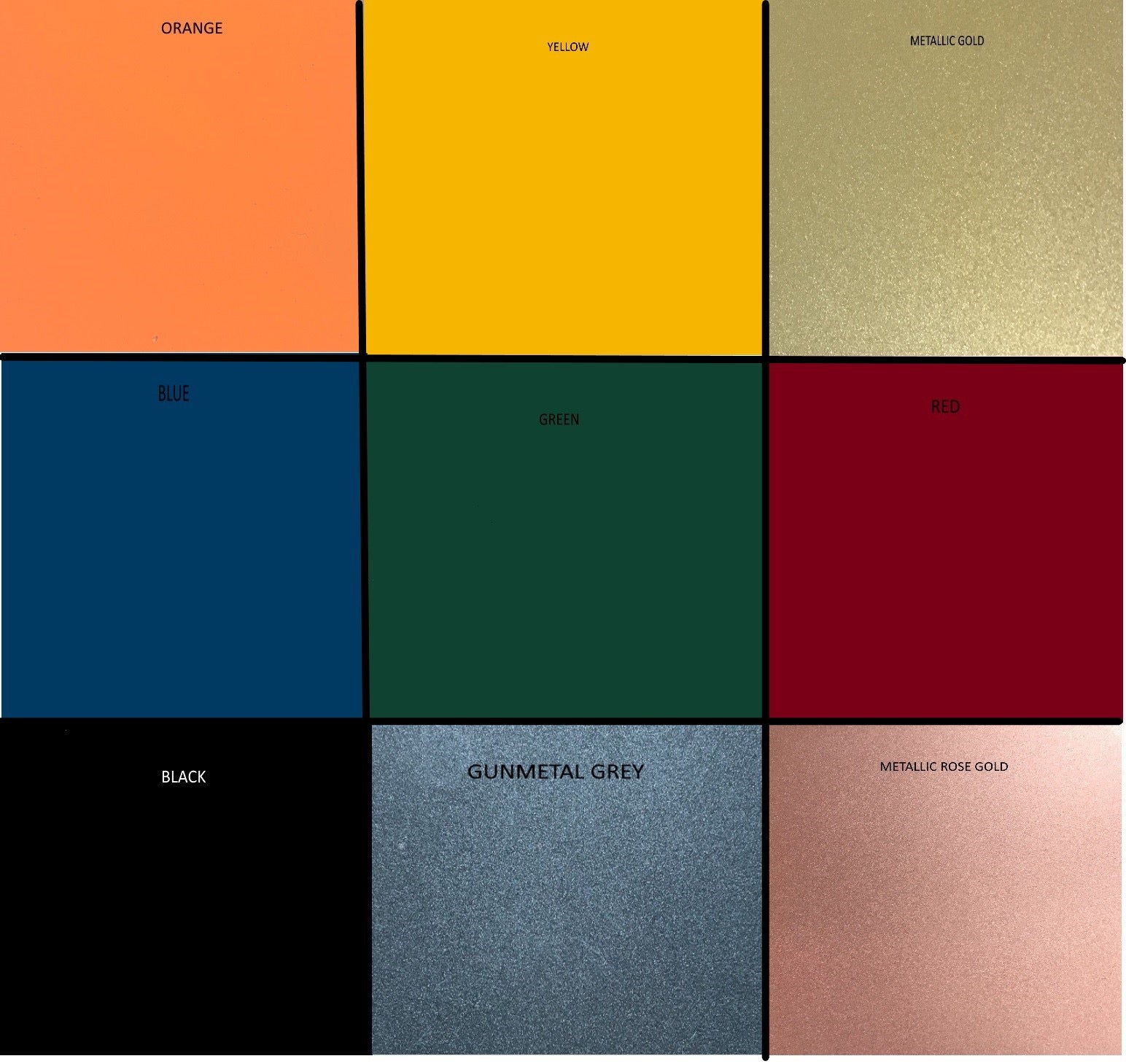 colour options for our metal house signs