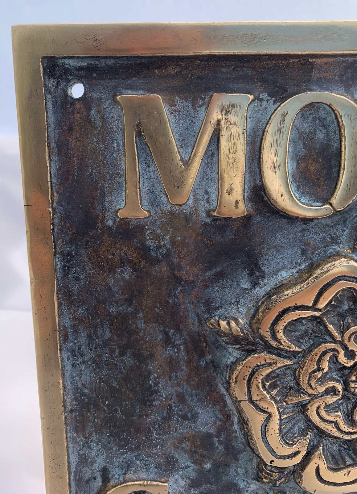 Metal House Sign Bronze with Tudor Rose