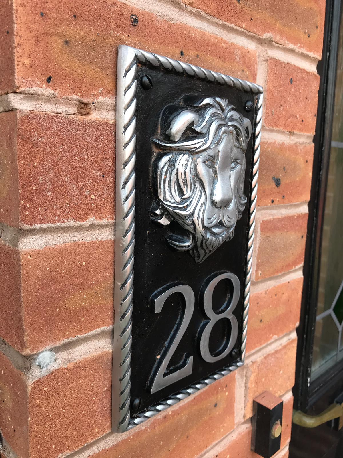 House Number Sign with Lion