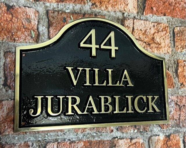 Brass House Sign
