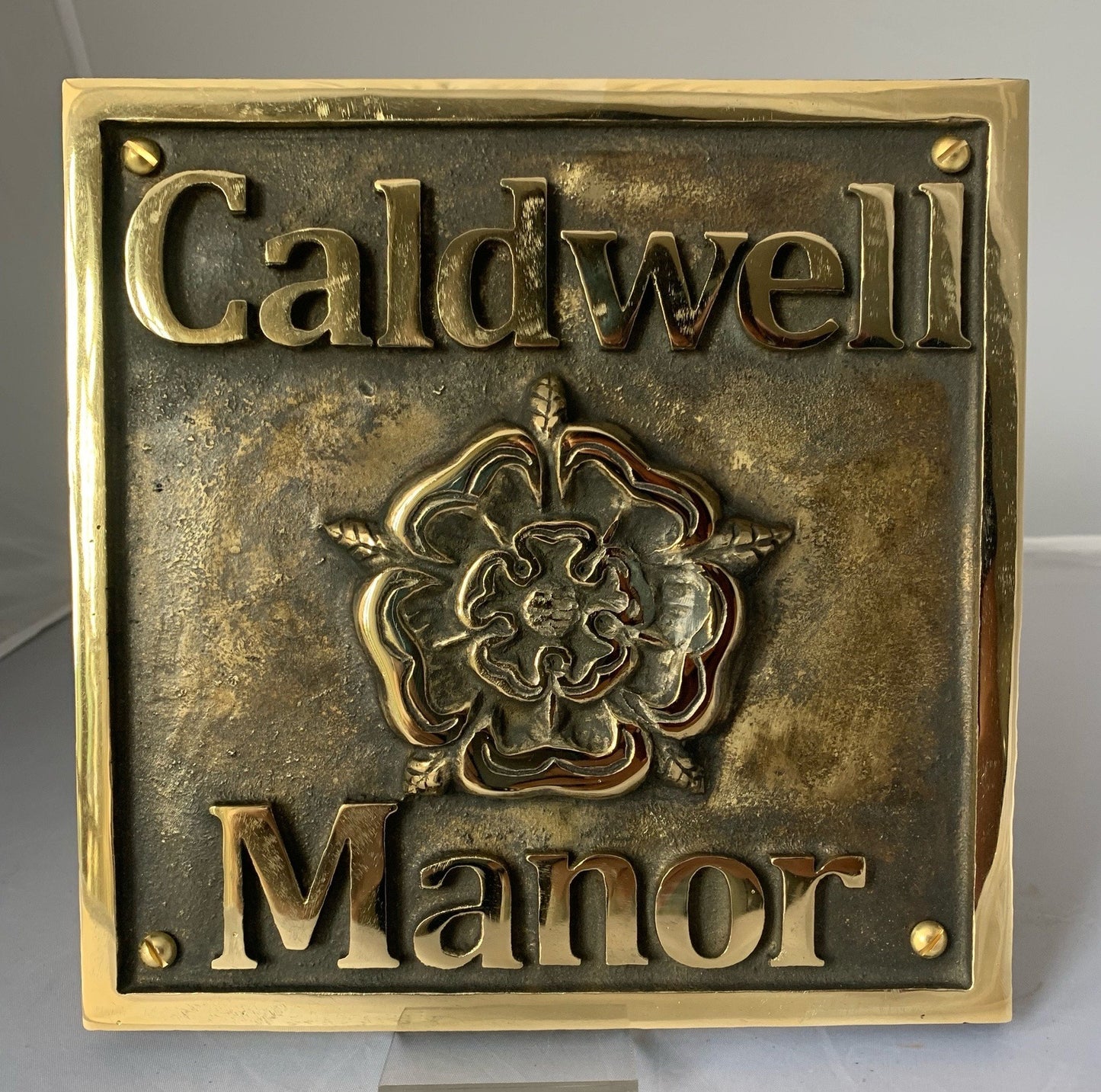 Metal House Sign Bronze with Tudor Rose