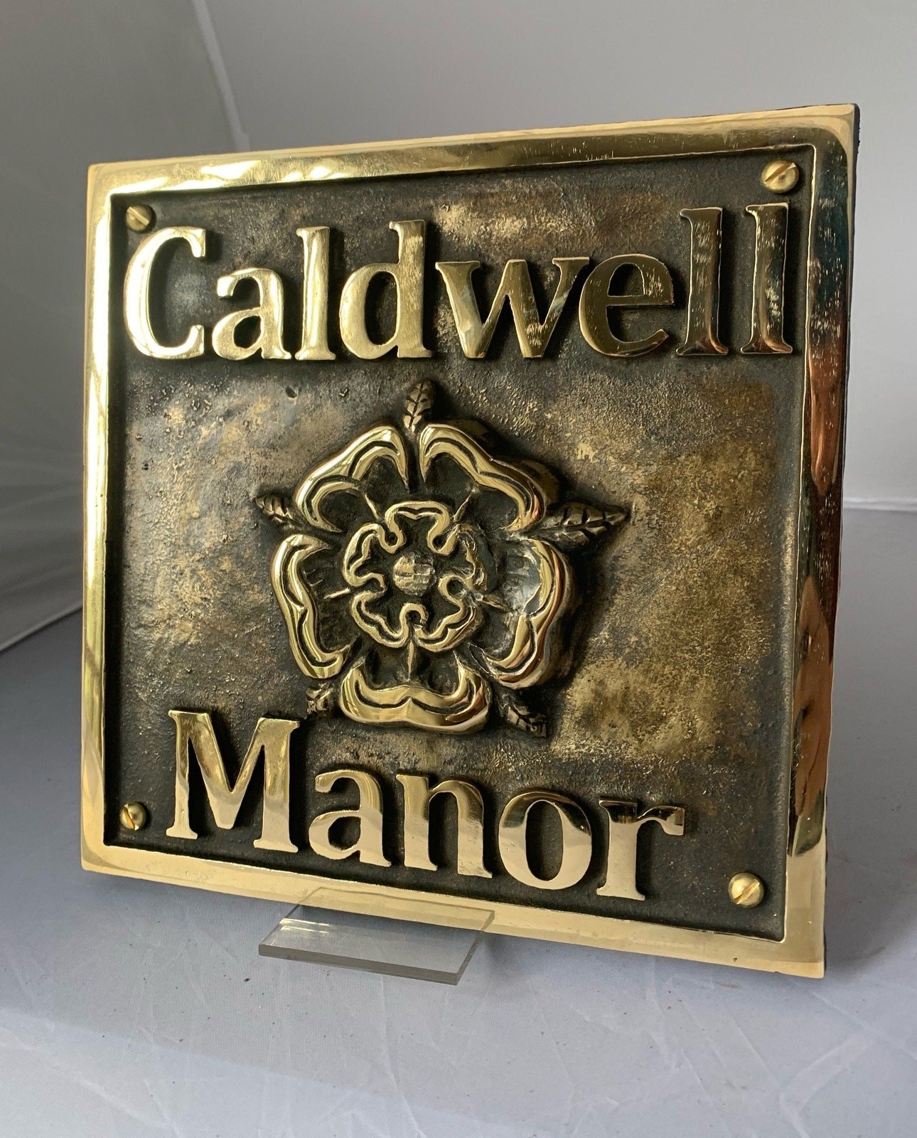 Metal House Sign Bronze with Tudor Rose