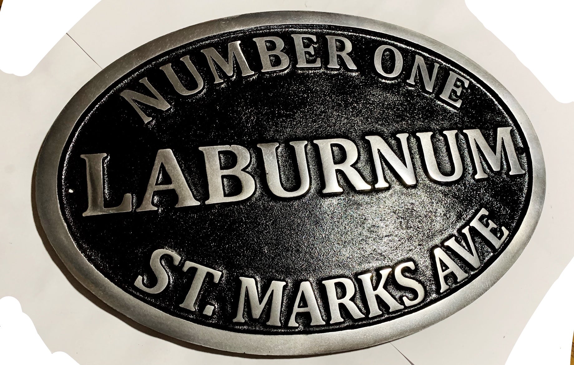 Metal House Sign Large Oval
