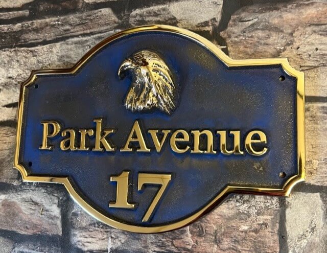 House Plaque with Blue Verdigris