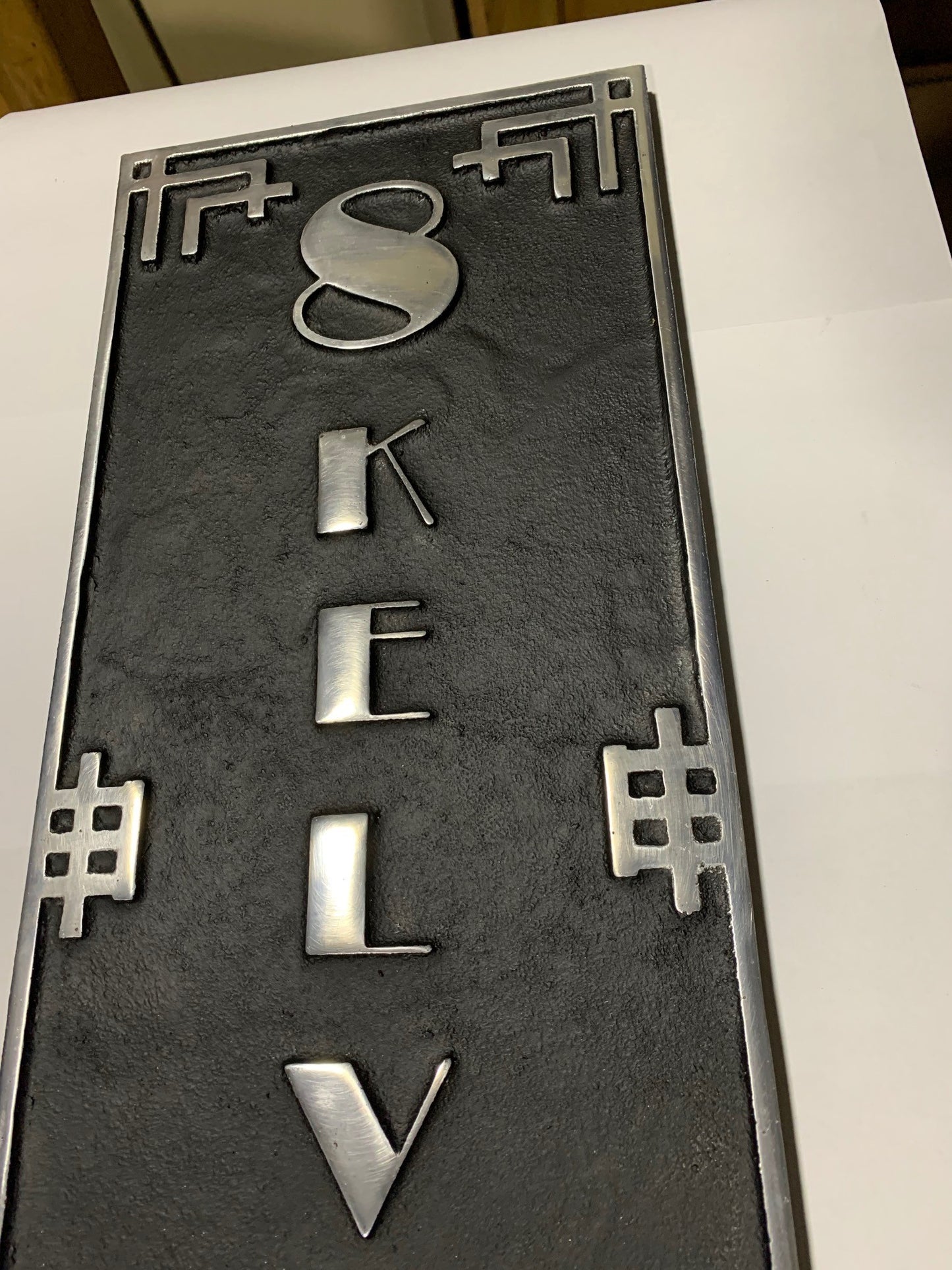 Art Deco Metal House Plaque