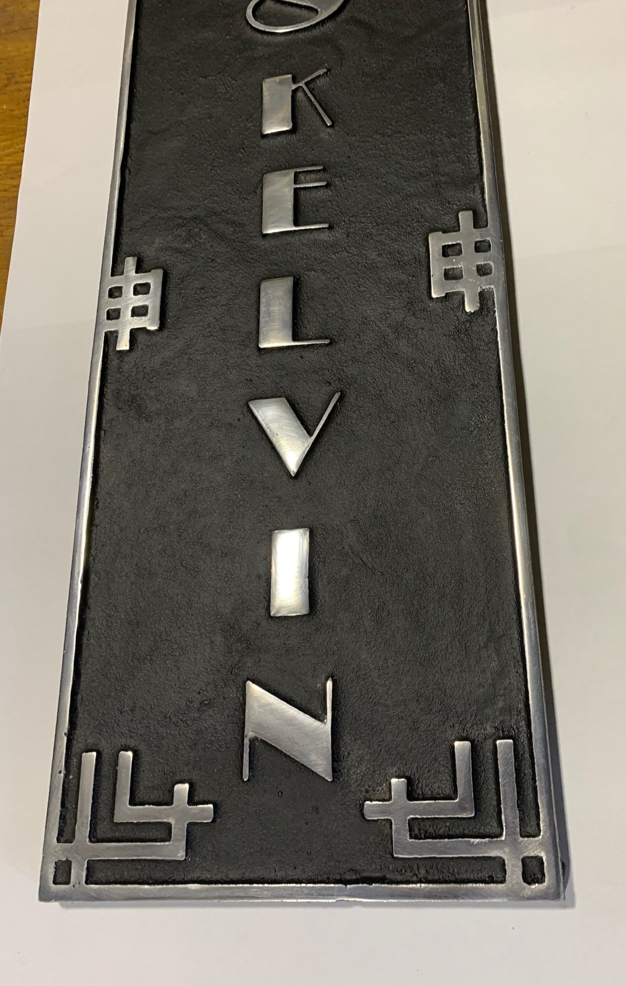 Art Deco Metal House Plaque