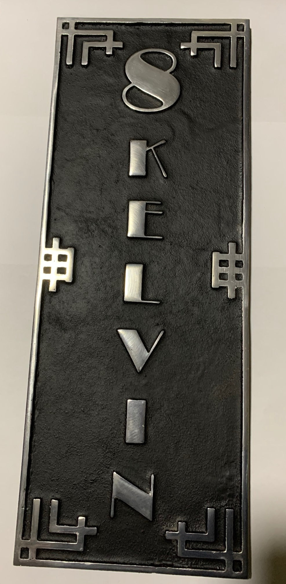 Art Deco Metal House Plaque