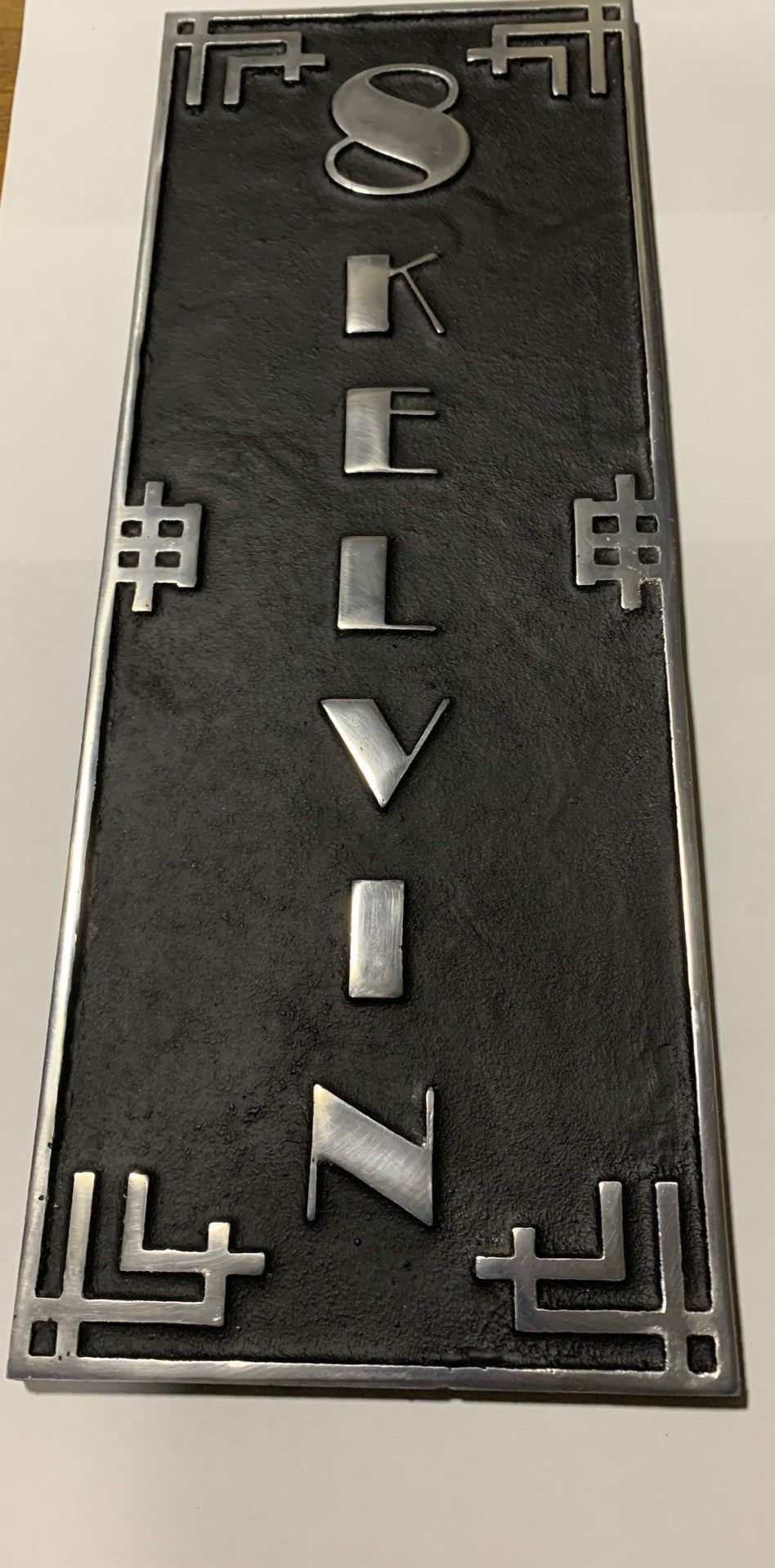 Art Deco Metal House Plaque