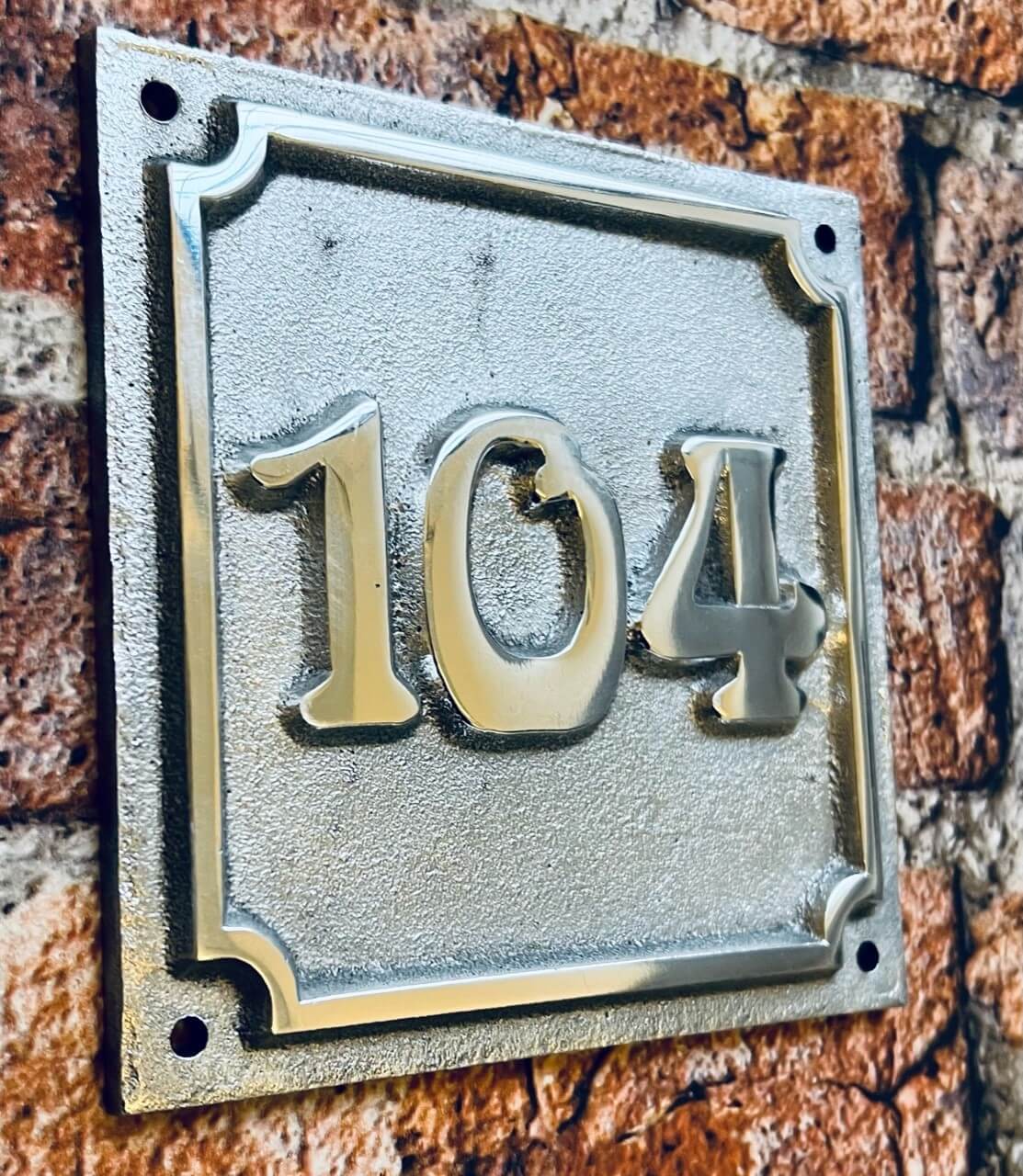 house number sign art nouveau unpainted