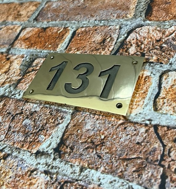 house number sign in Bronze Metal