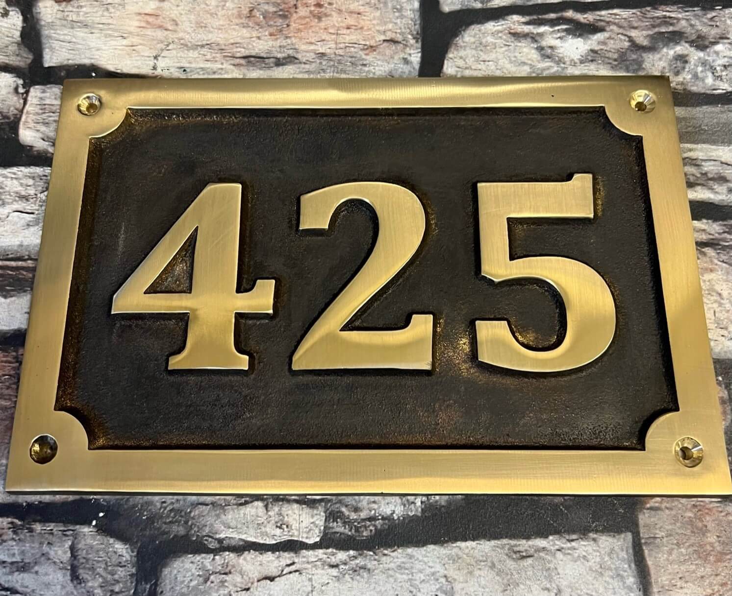 Cast Number Plate in Bronze