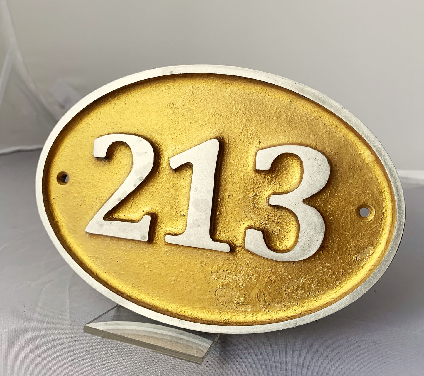 House number sign in aluminium