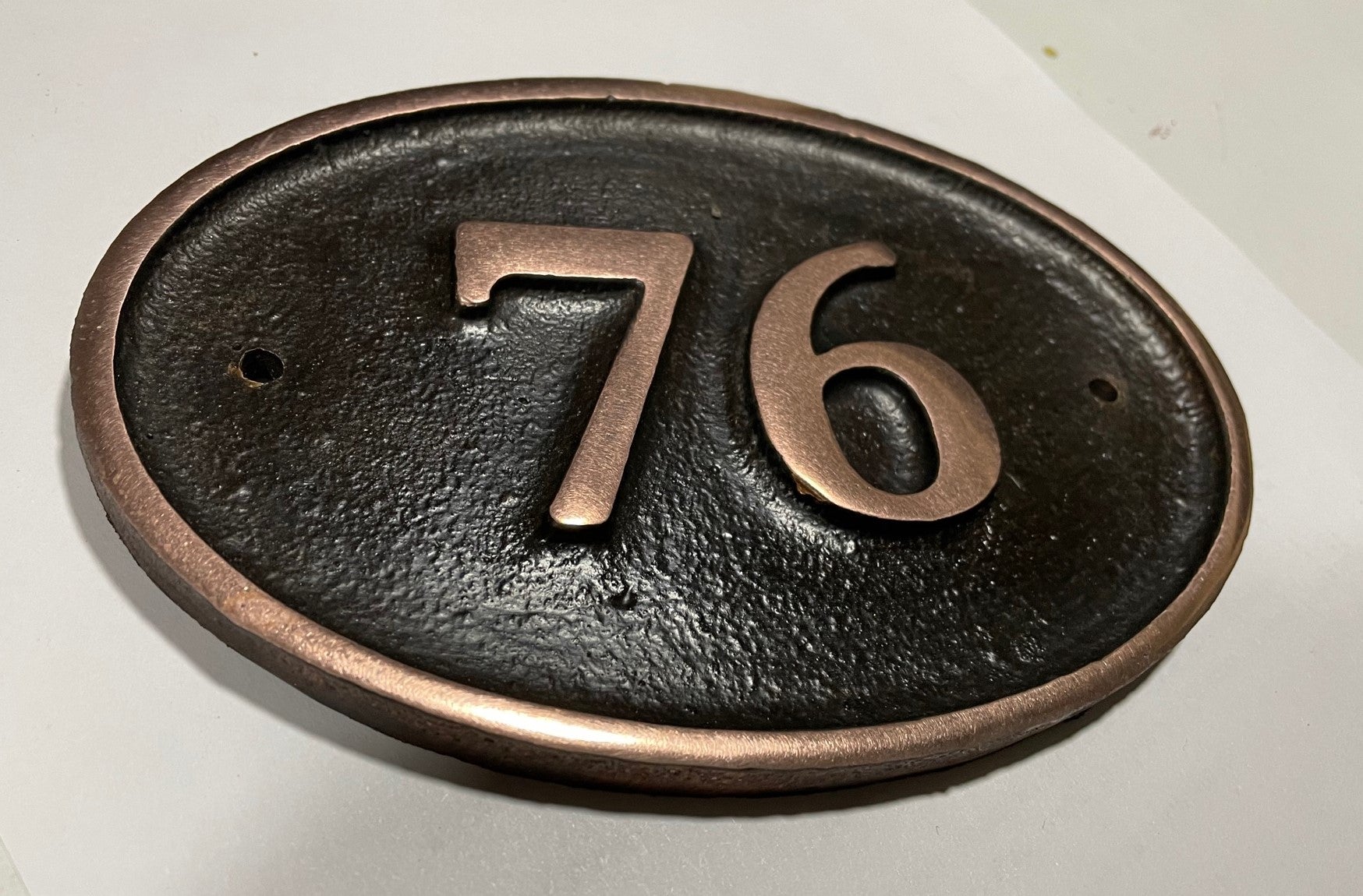 House Number Sign Cast Copper