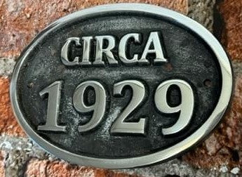 circa date sign in aluminium