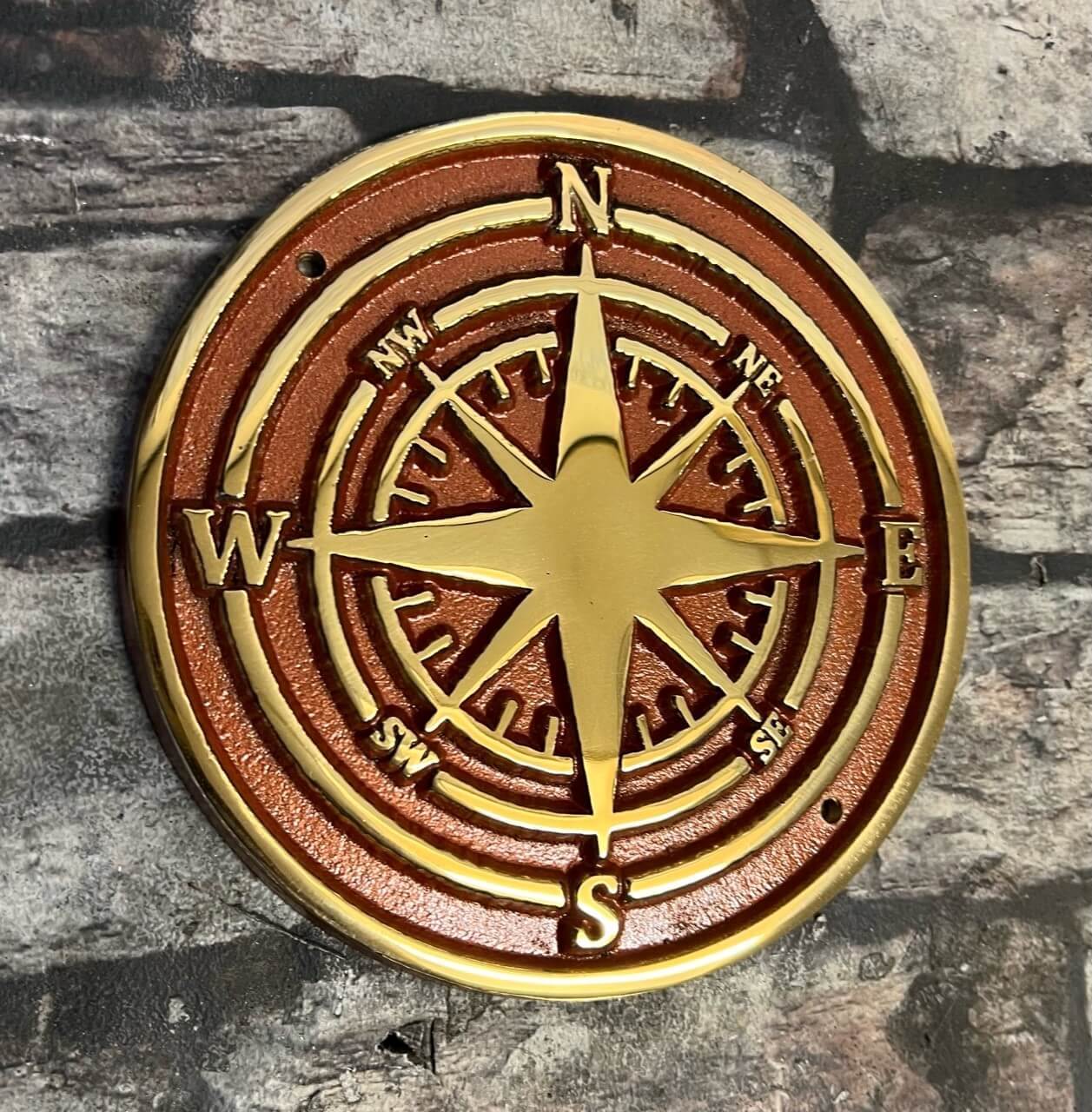garden compass copper background