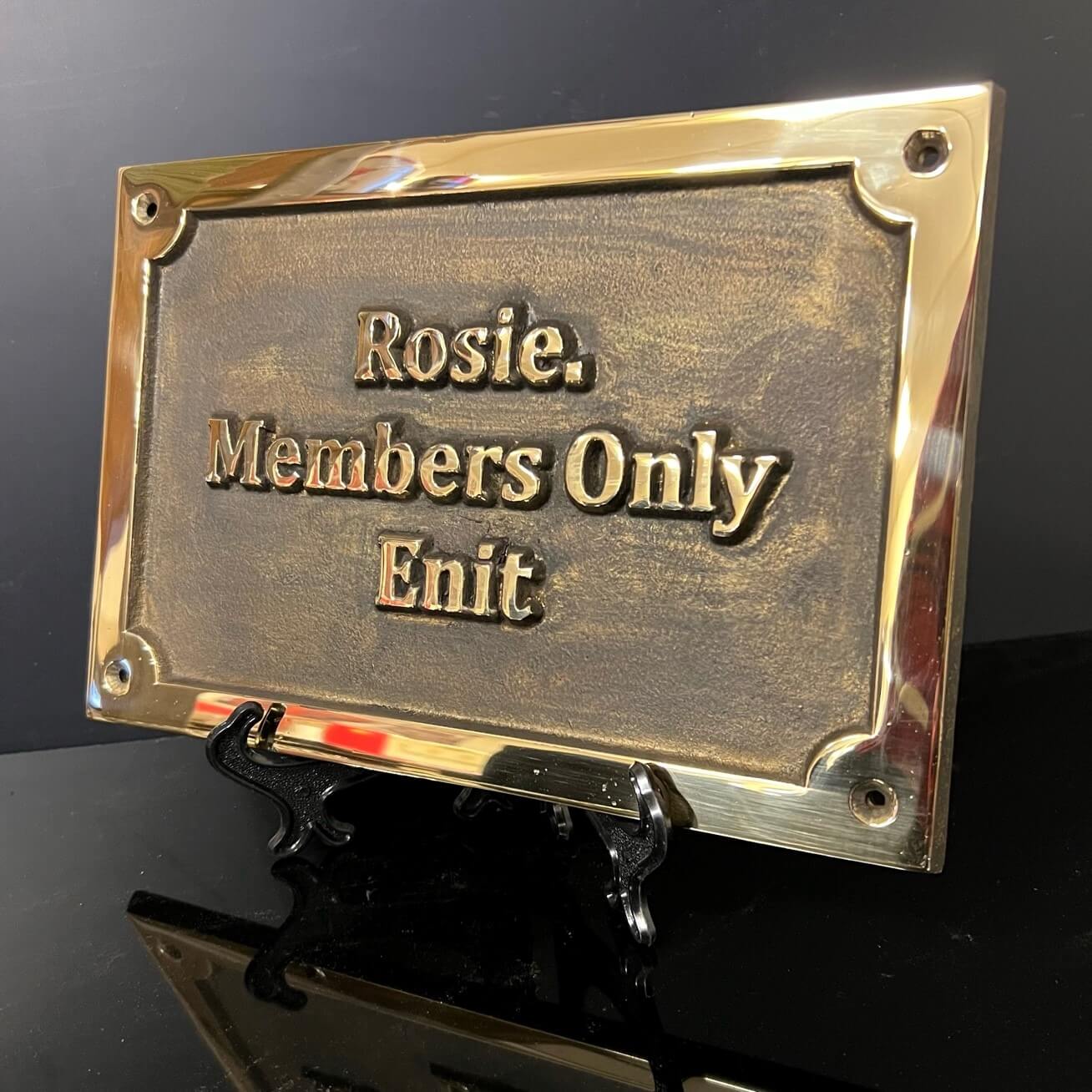 b & b hotel room signs in bronze