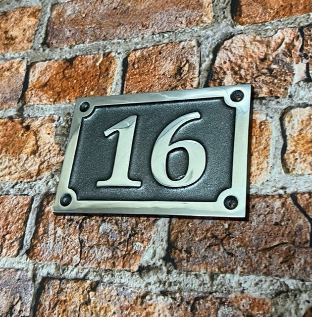 House number sign aluminium rectangle