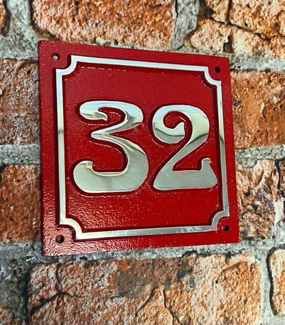 art nouveau number sign in red